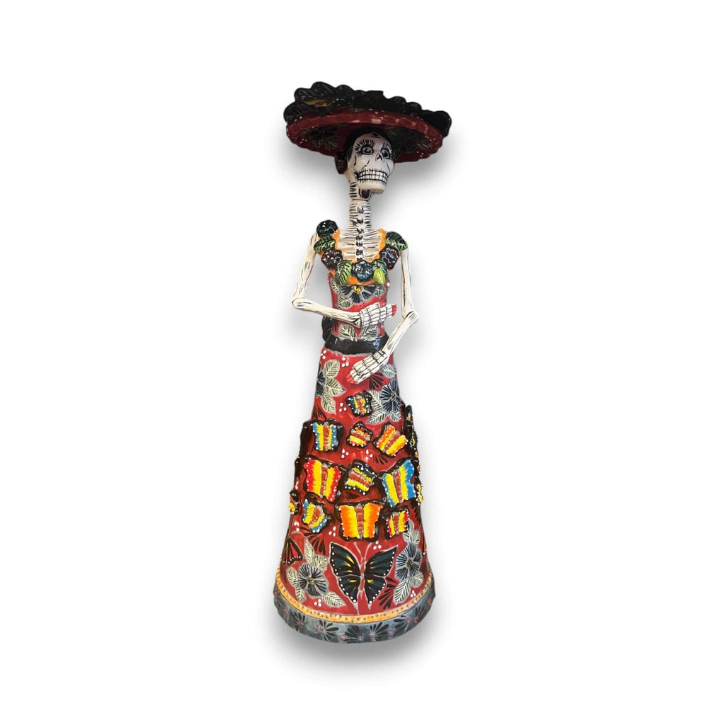 Talavera Catrina Figurine | Handmade Day of the Dead Skeleton Art