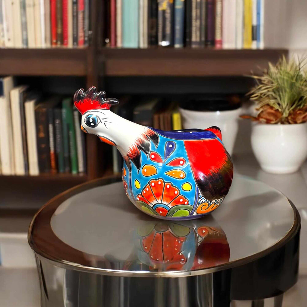 Talavera Chicken Planter | Handmade Mexican Ceramic Pot