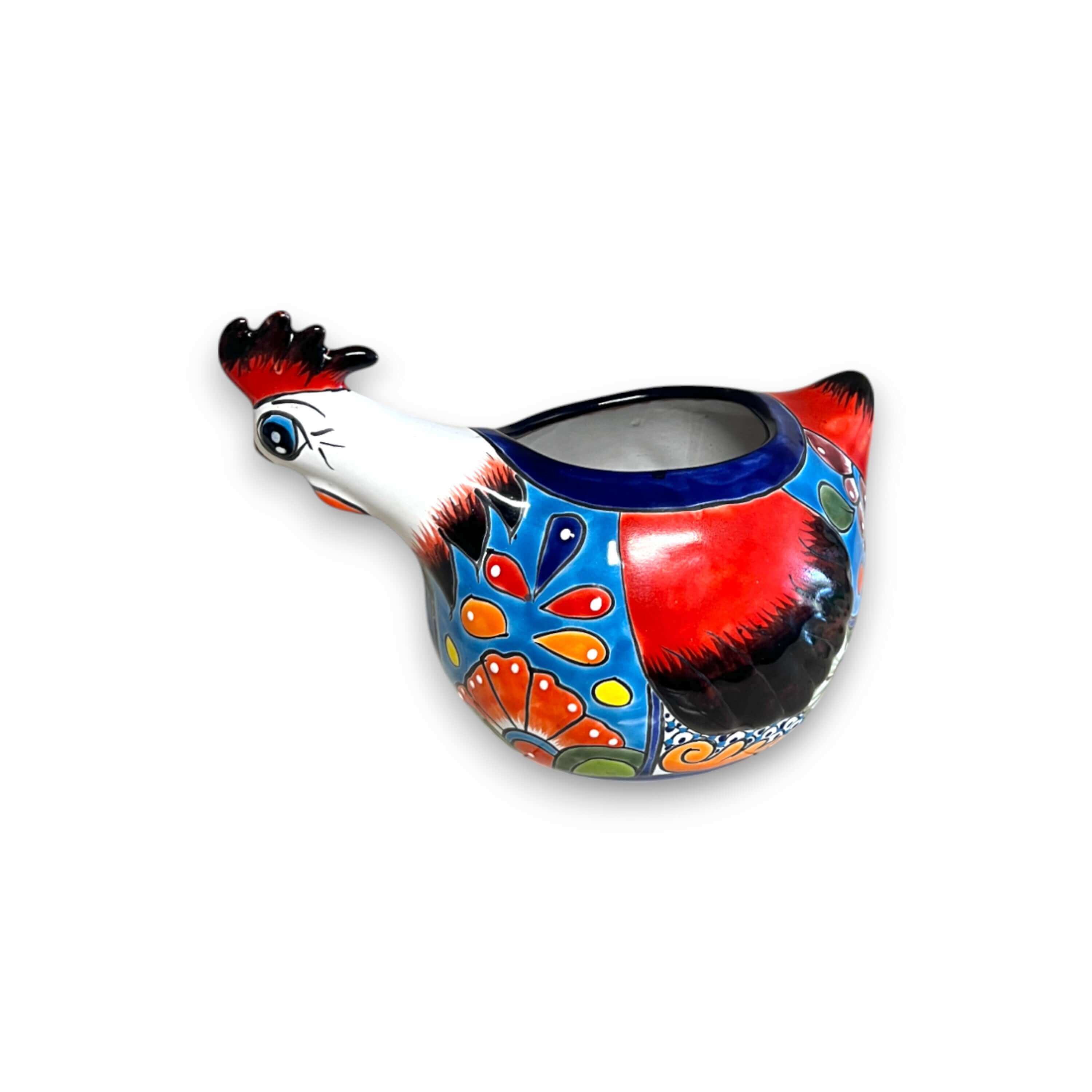 Talavera Chicken Planter | Handmade Mexican Ceramic Pot