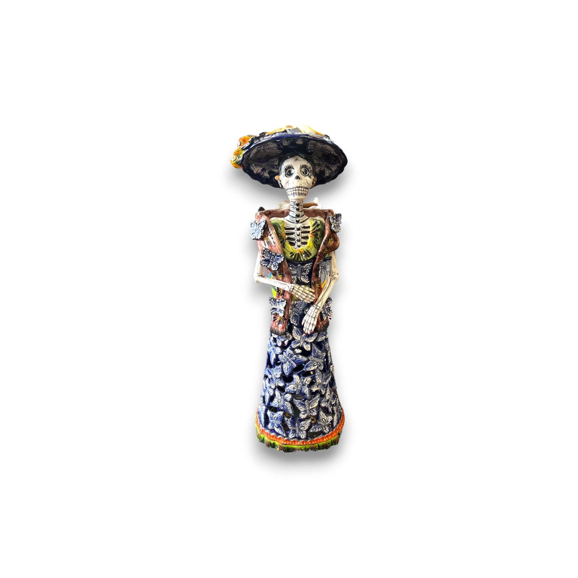 Talavera Day of the Dead Pottery | 27-Inch Tall Skeleton Woman