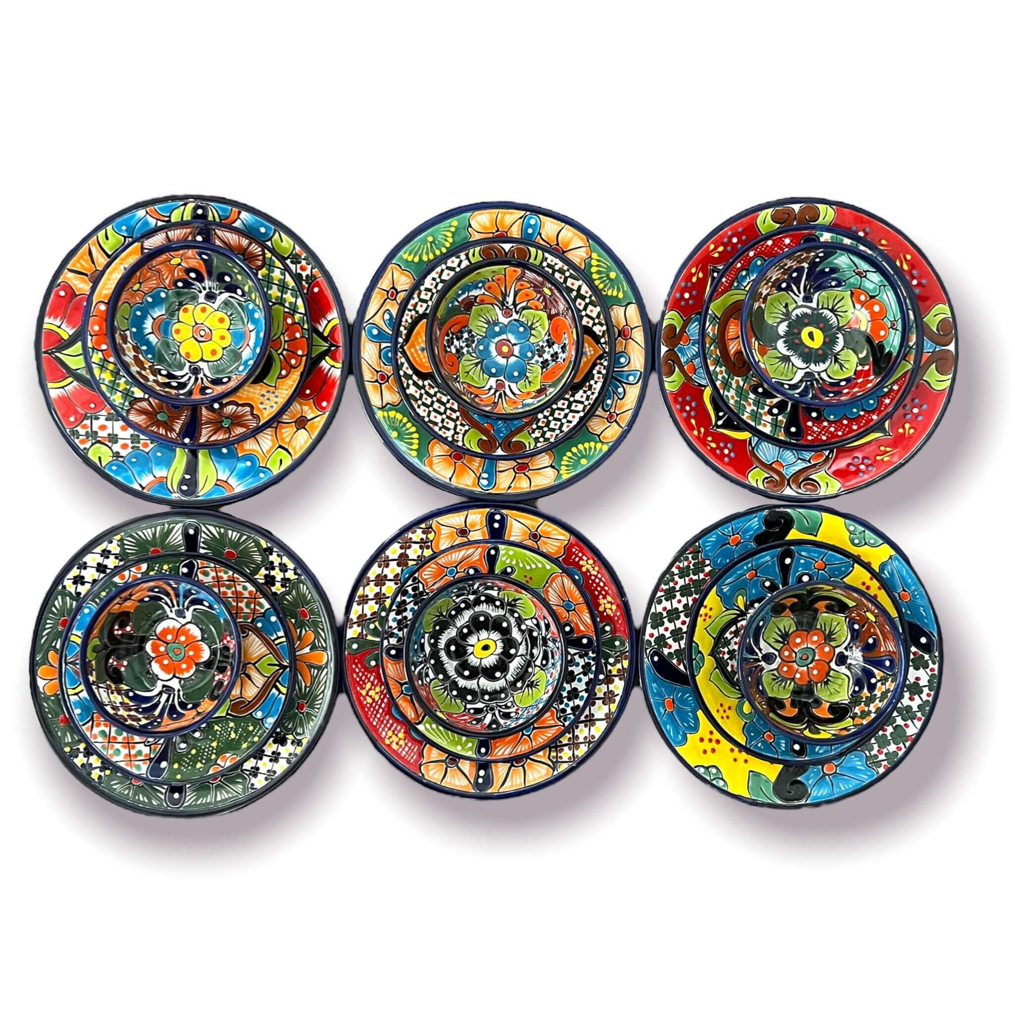 20-Piece Talavera Dinnerware Set | Floral Tableware for 6