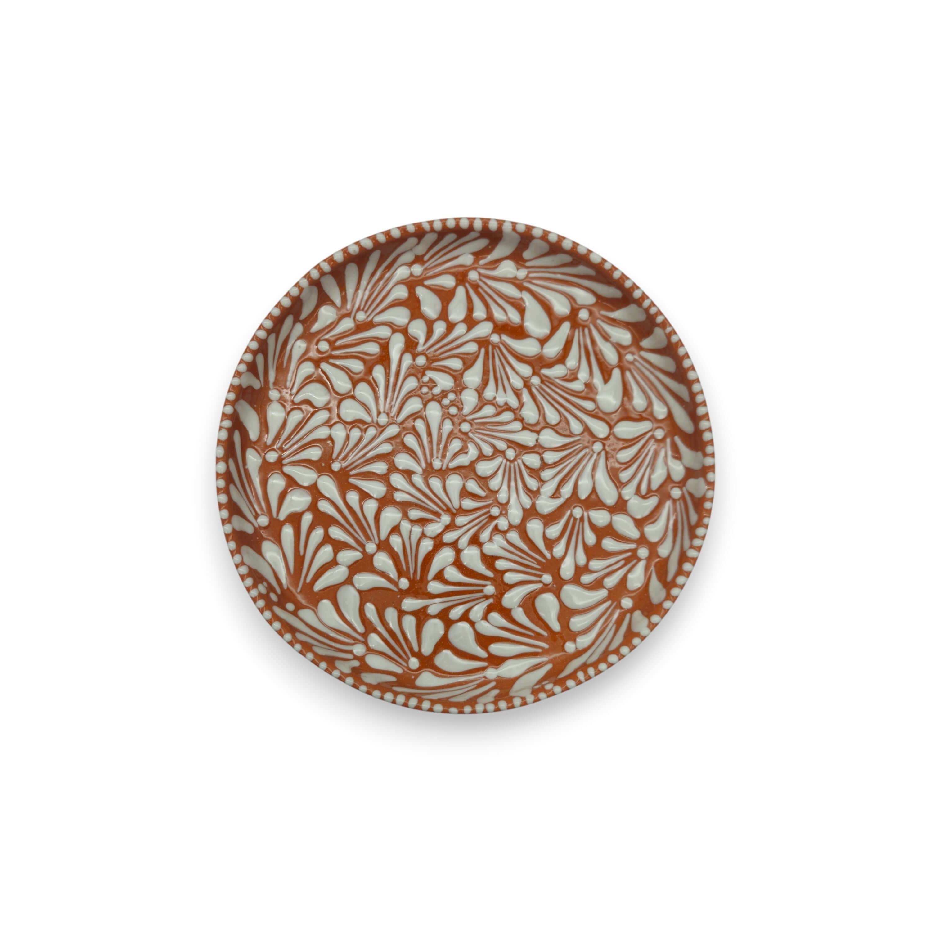 Handmade Talavera Dinnerware Set | Brown & White 4-Piece