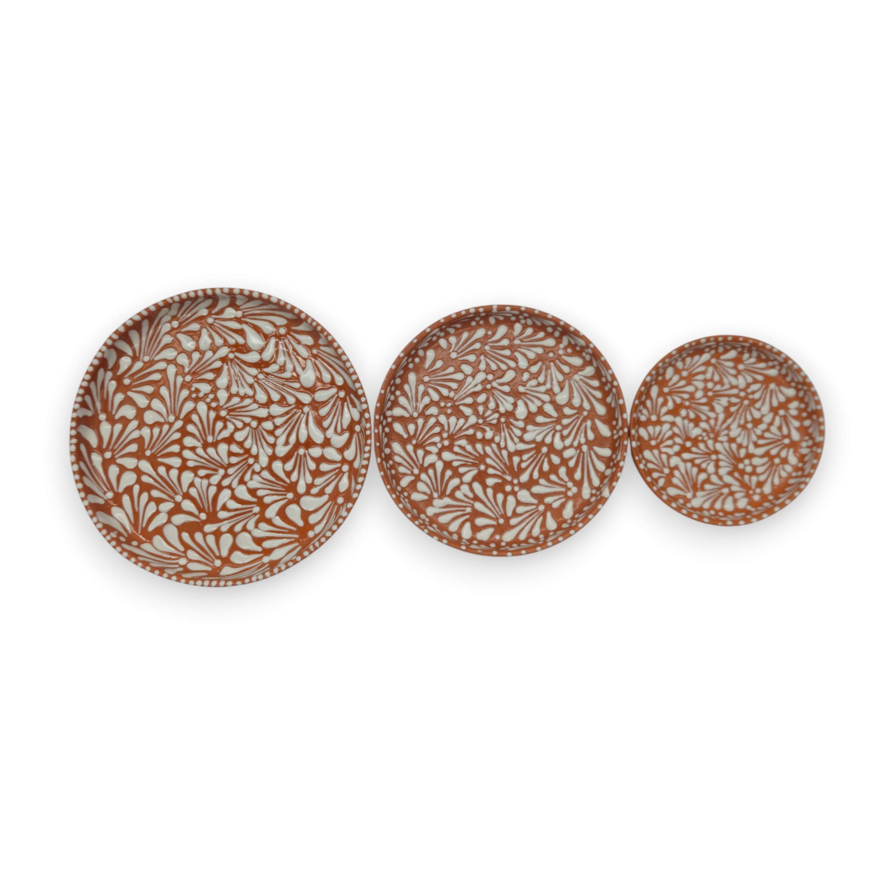 Handmade Talavera Dinnerware Set | Brown & White 4-Piece
