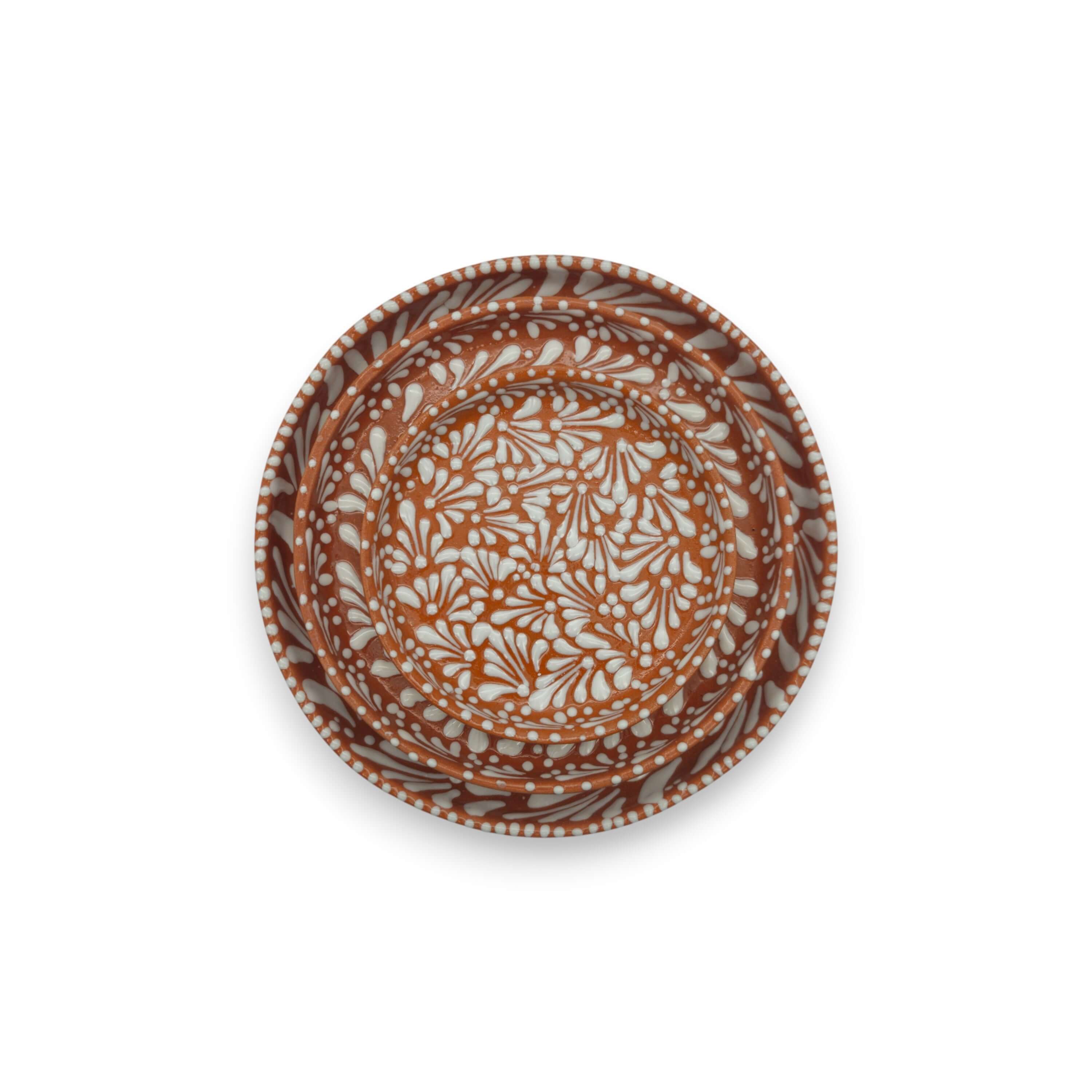 Handmade Talavera Dinnerware Set | Brown & White 4-Piece