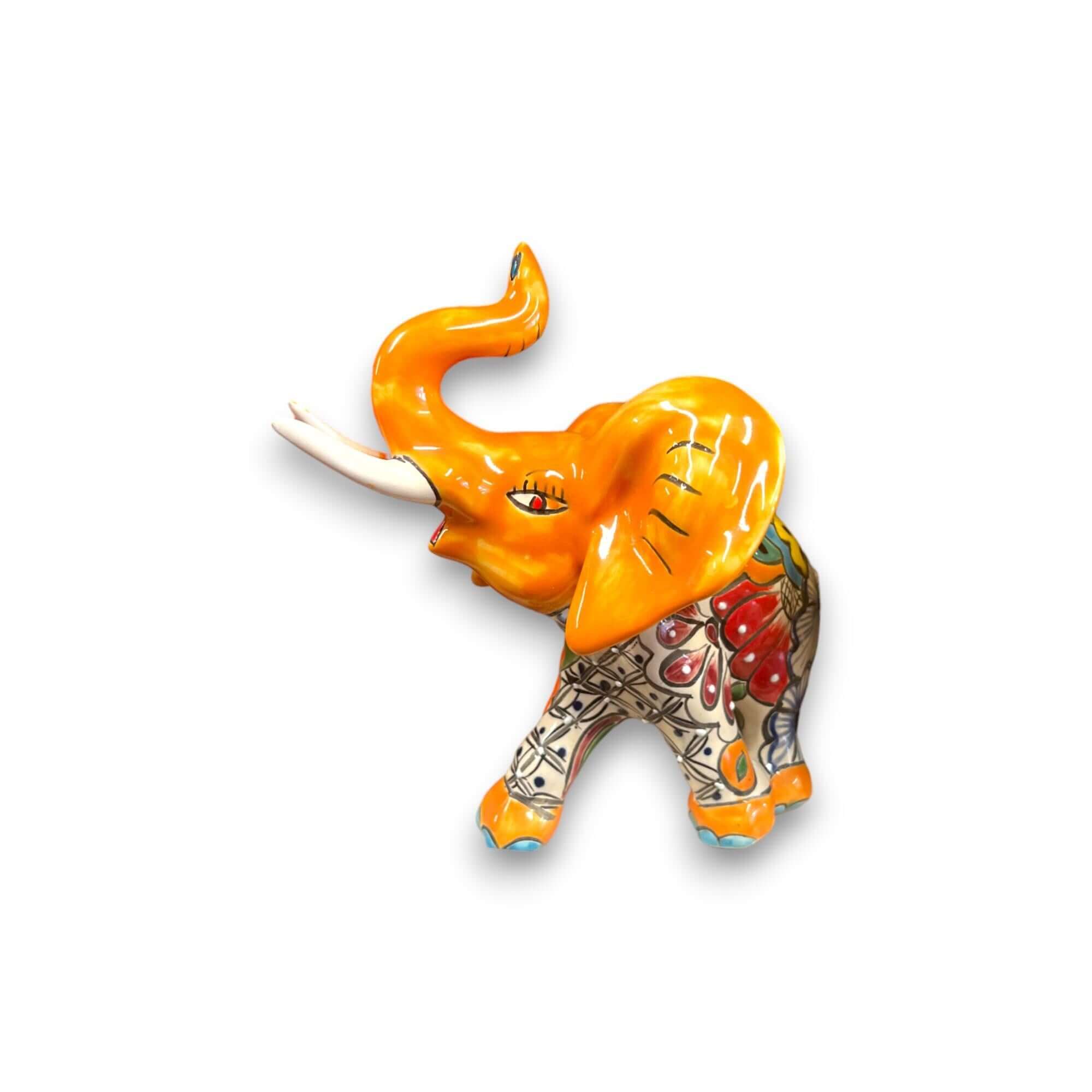 Talavera Elephant Statue | Handmade Mexican Ceramic Decor