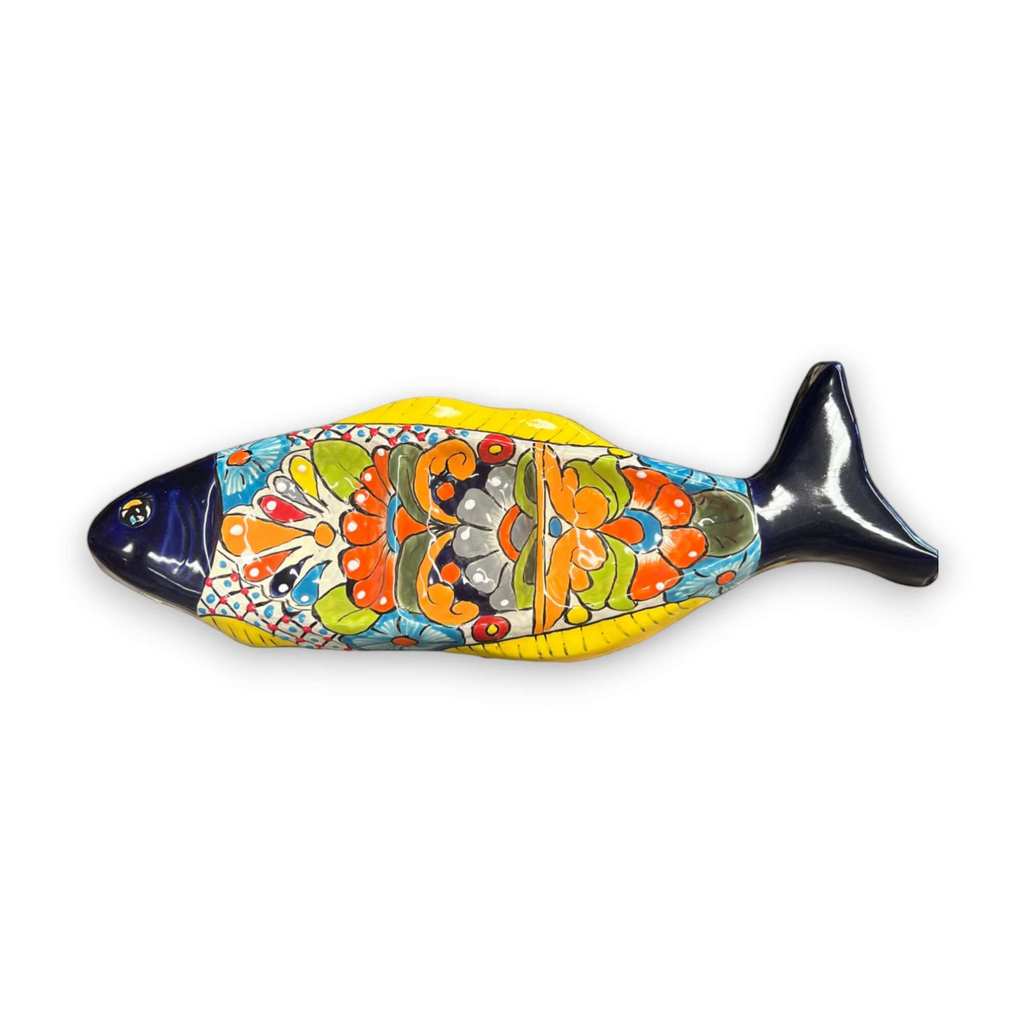 Large Handmade Talavera Fish Sectional | Colorful Serving Tray