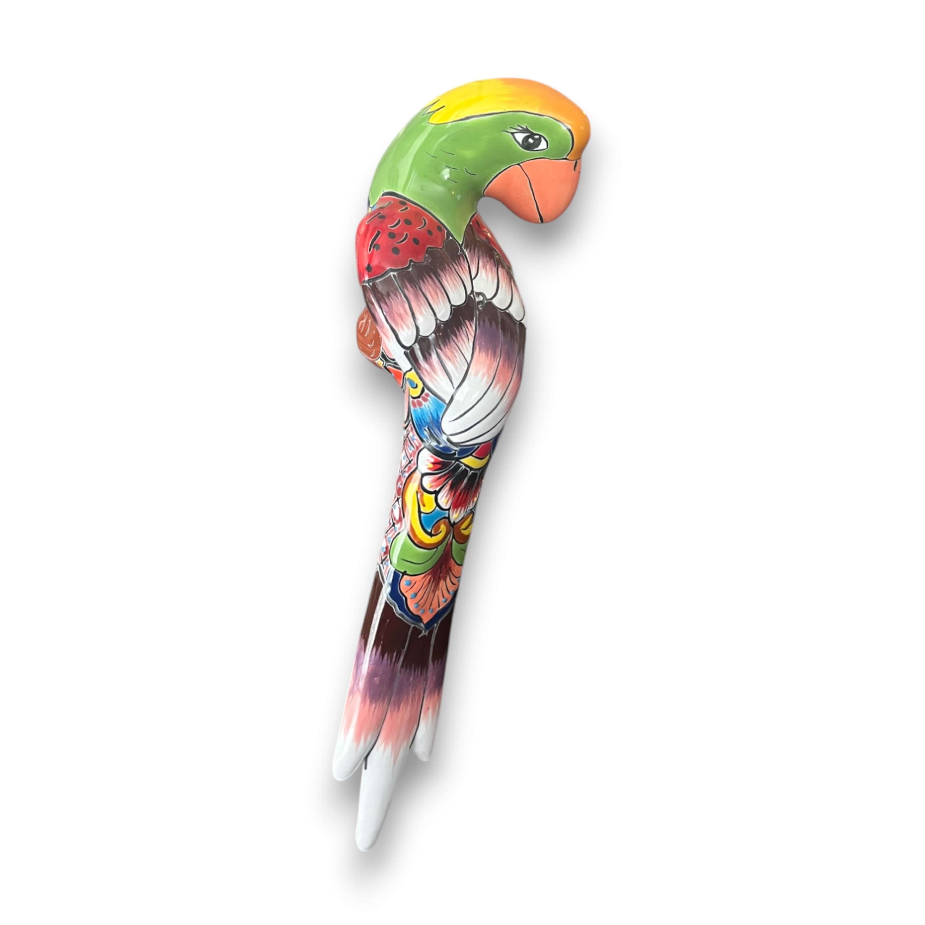 Talavera Hanging Parrot | Colorful Mexican Bird