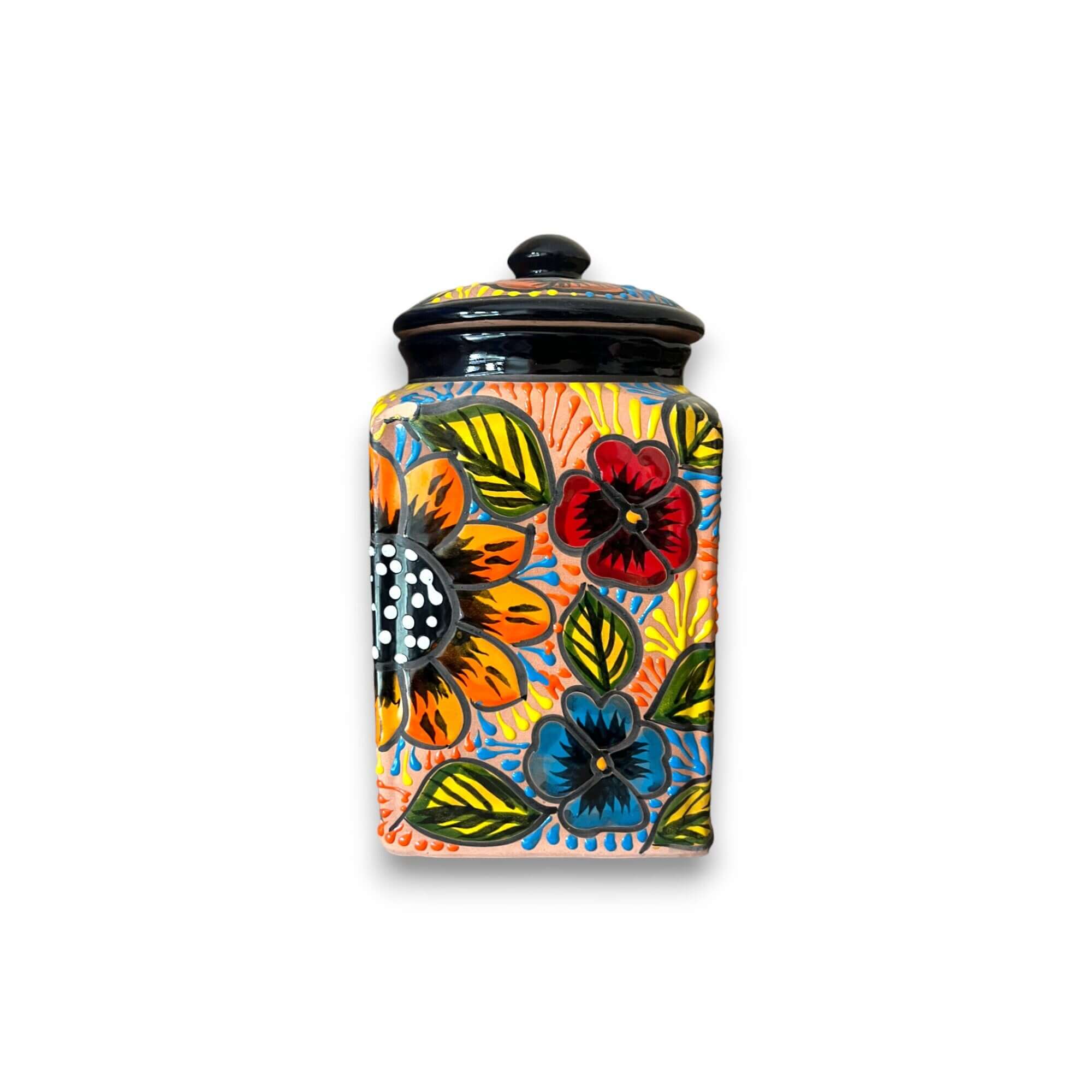 Talavera Kitchen Canister Set | Terracotta Mexican Pottery Trio