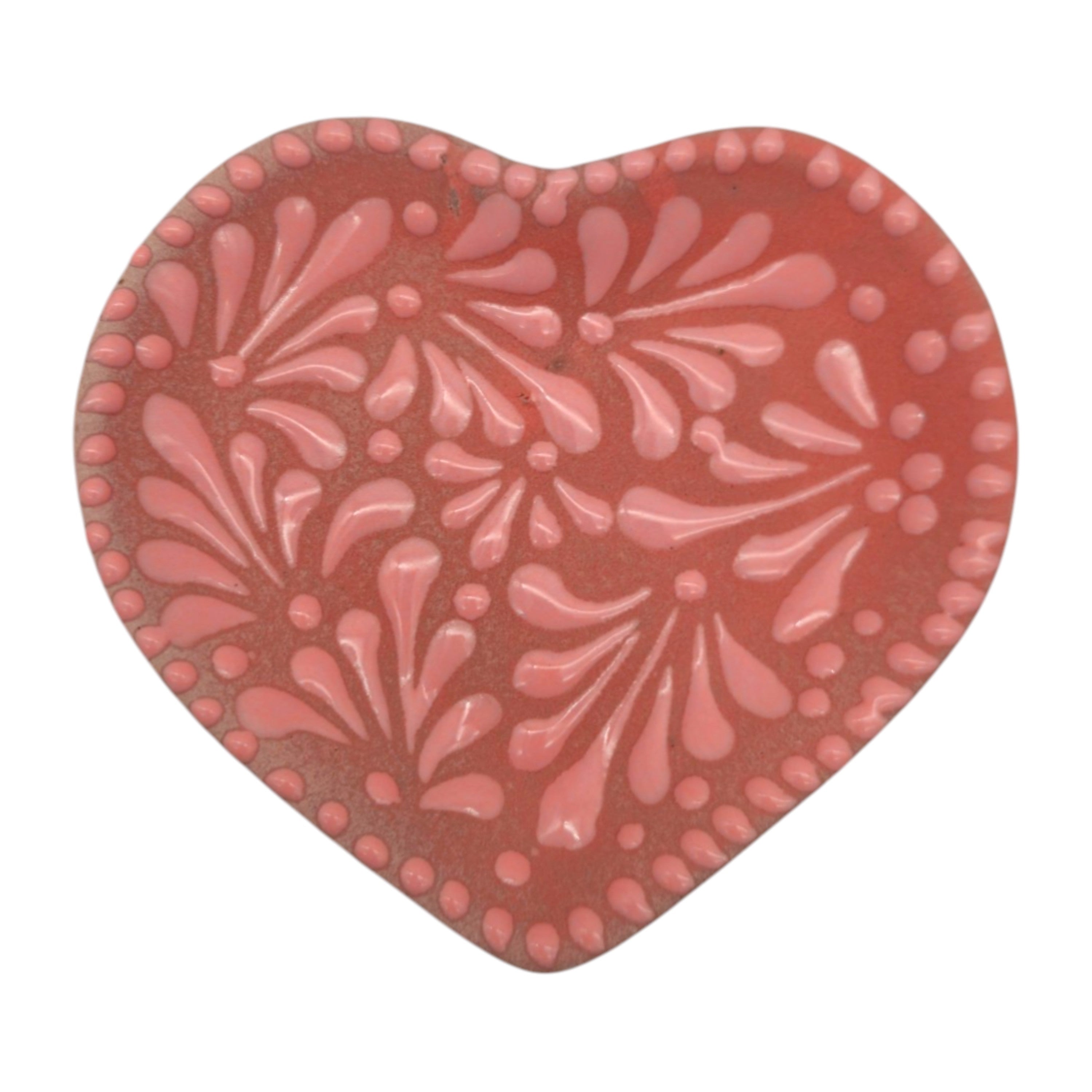 Heart Talavera Mug & Saucer Set | Pink Ceramic Coffee Cup