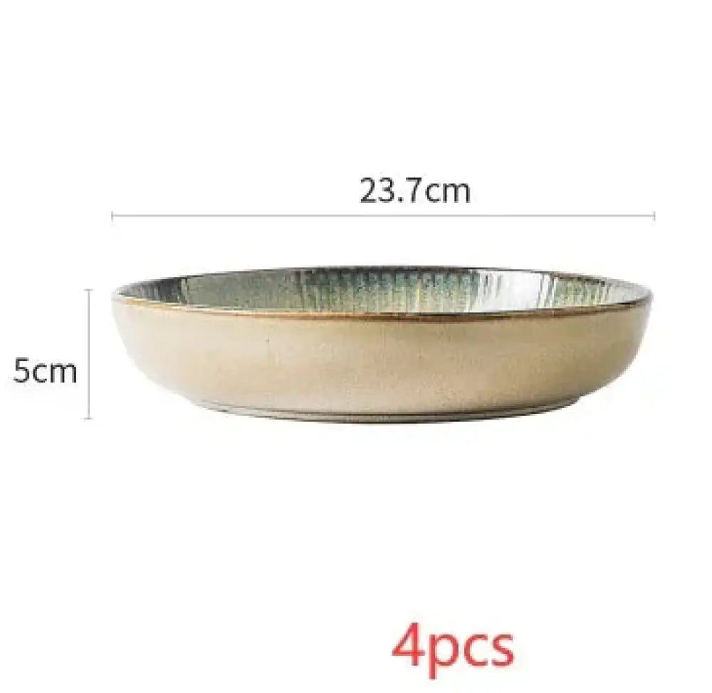 Nordic Ceramic Dinnerware Set with Glazed Minimalist Bowls