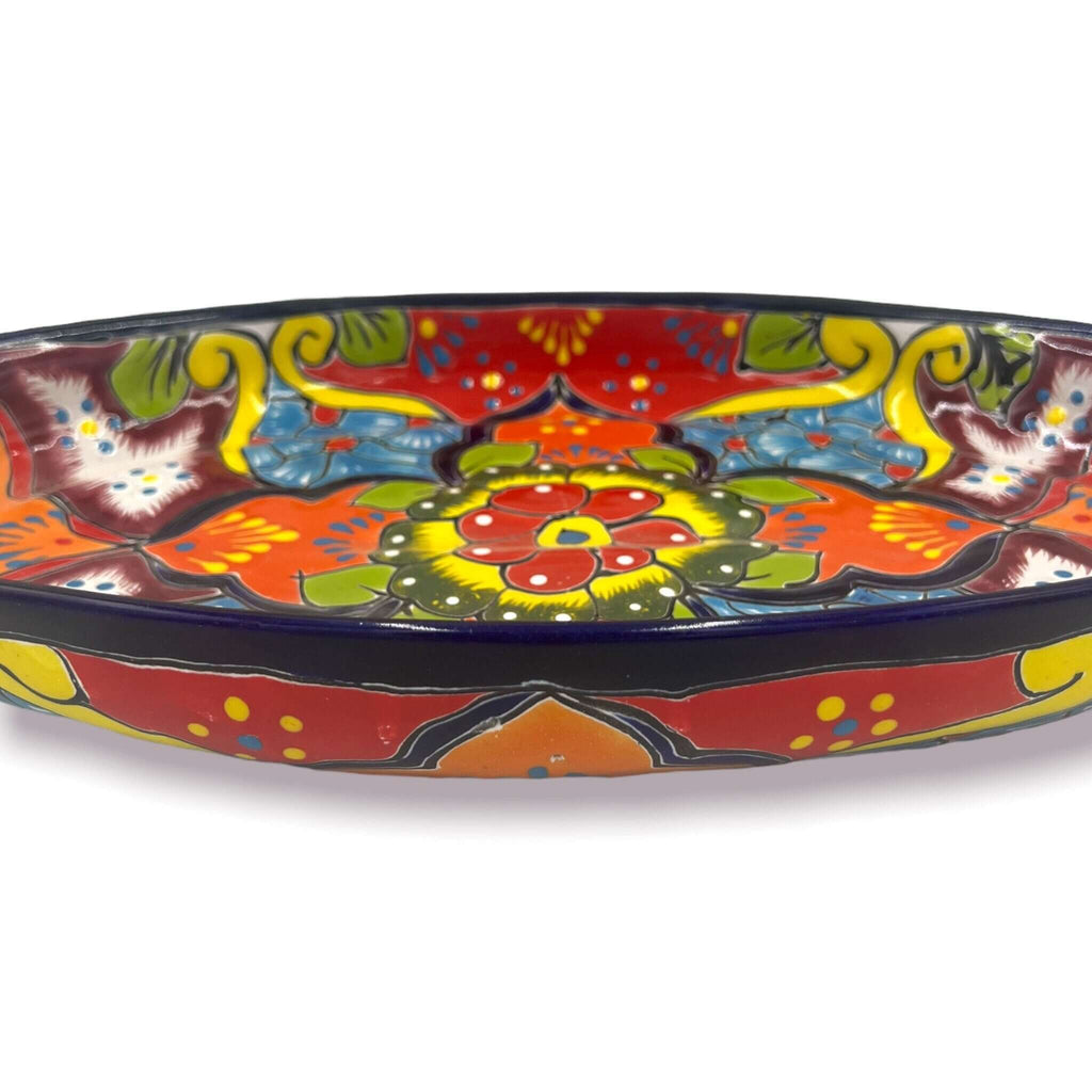 Extra Large Oval Talavera Platter | Hand-Painted Mexican Serving Dish