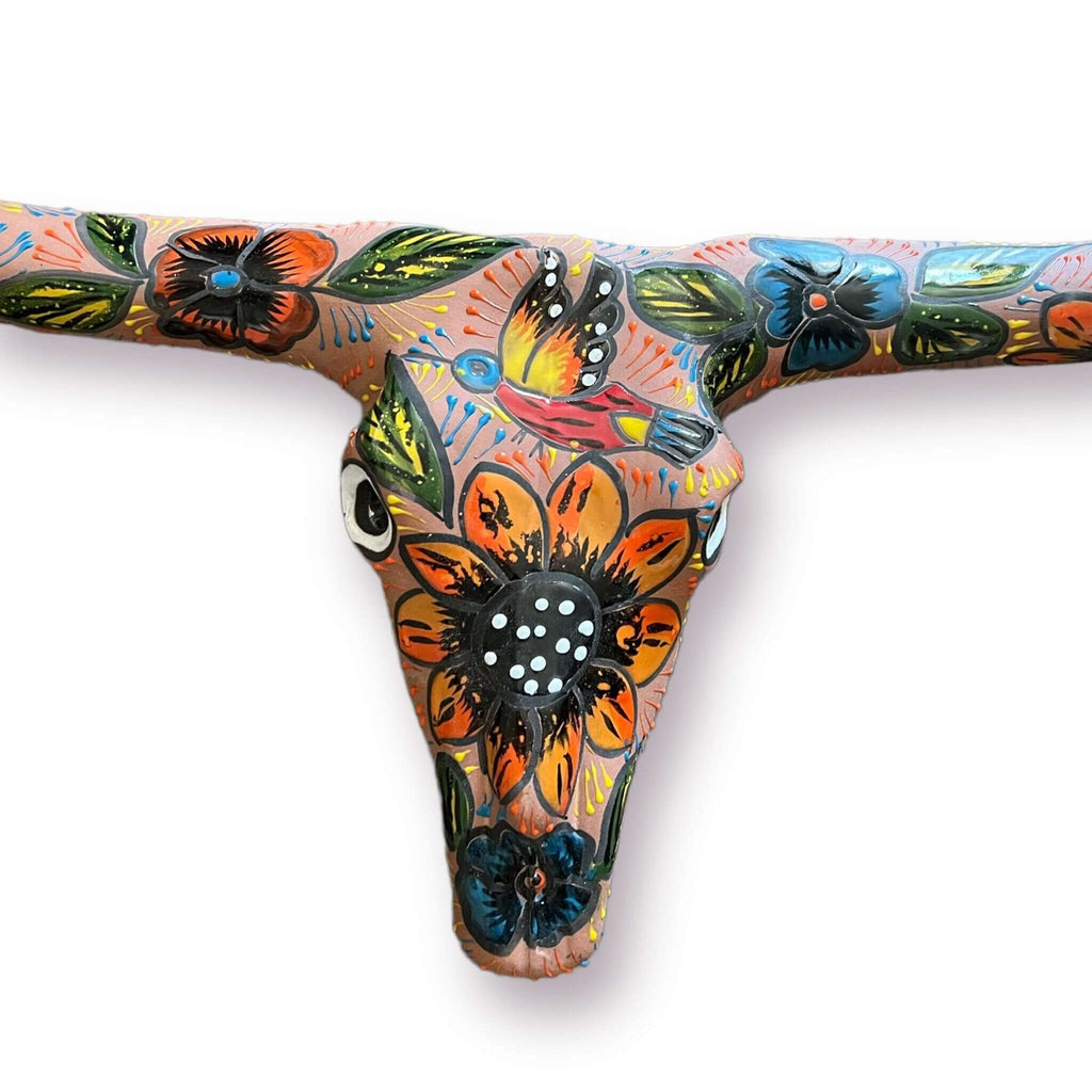 Talavera Longhorn Skull | Handmade Mexican Bull Wall Art