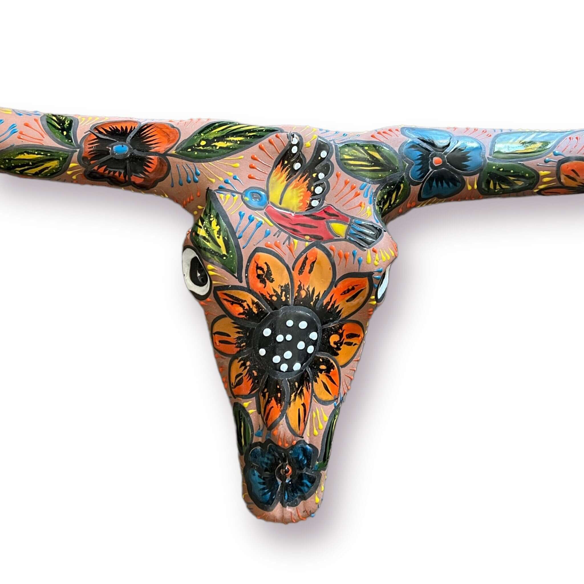 Talavera Longhorn Skull | Handmade Mexican Bull Wall Art