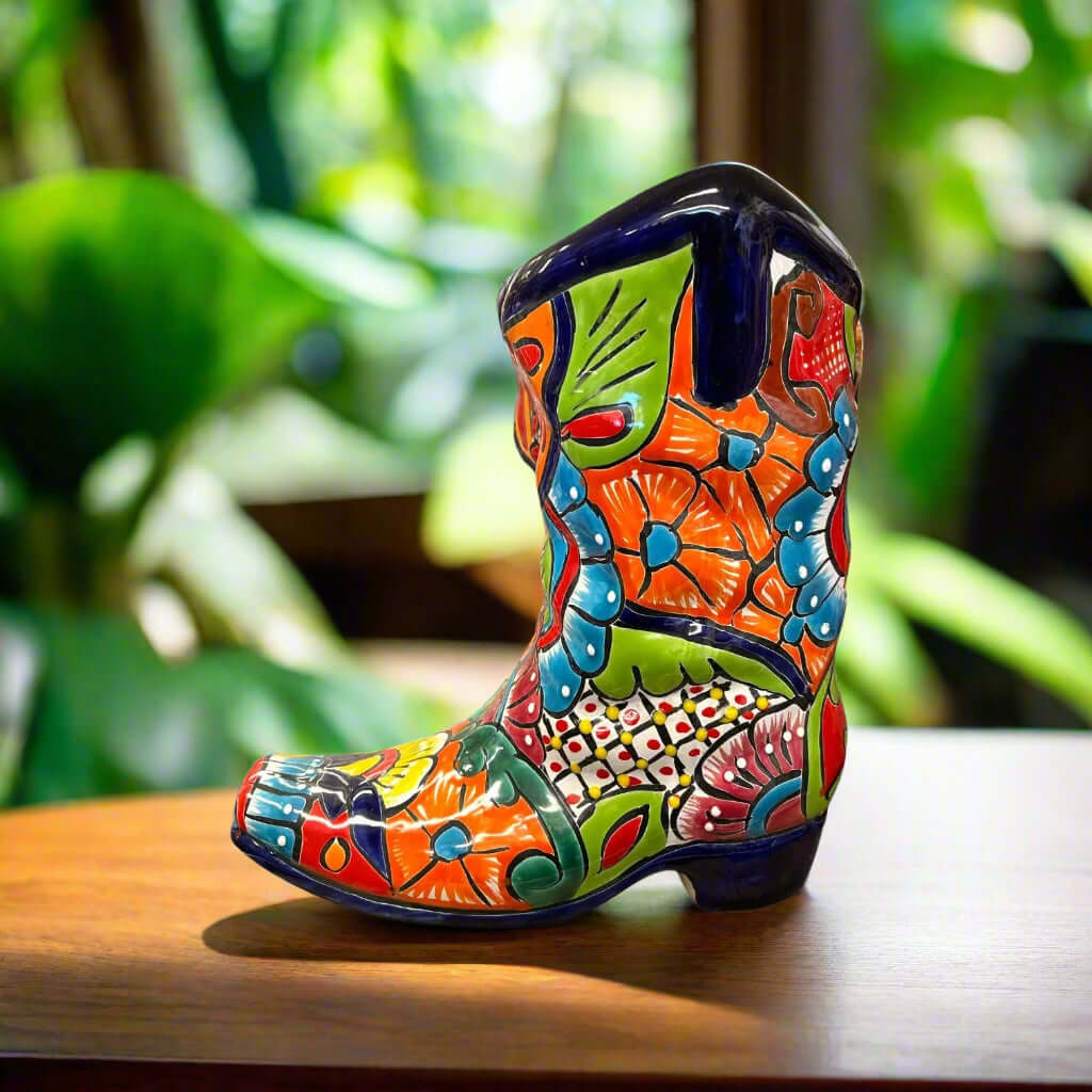 Colorful Boot Planter | Handmade Talavera Pot
