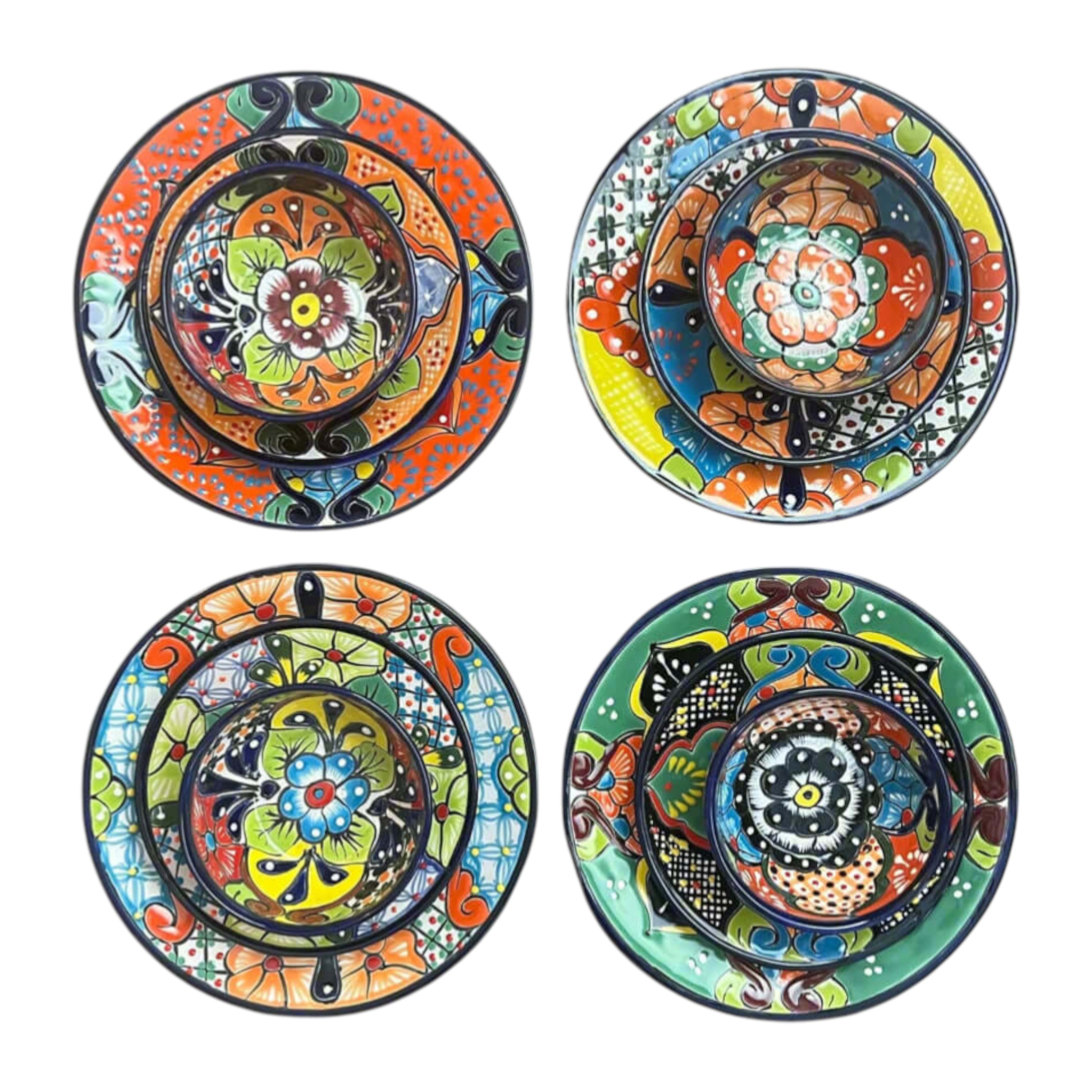 Talavera Dinnerware Set | 26-Piece Floral Tableware for 8