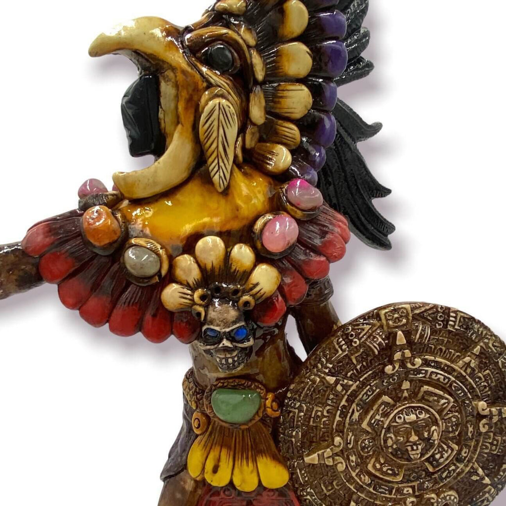 Aztec Warrior Statue | Handmade Cultural Sculpture