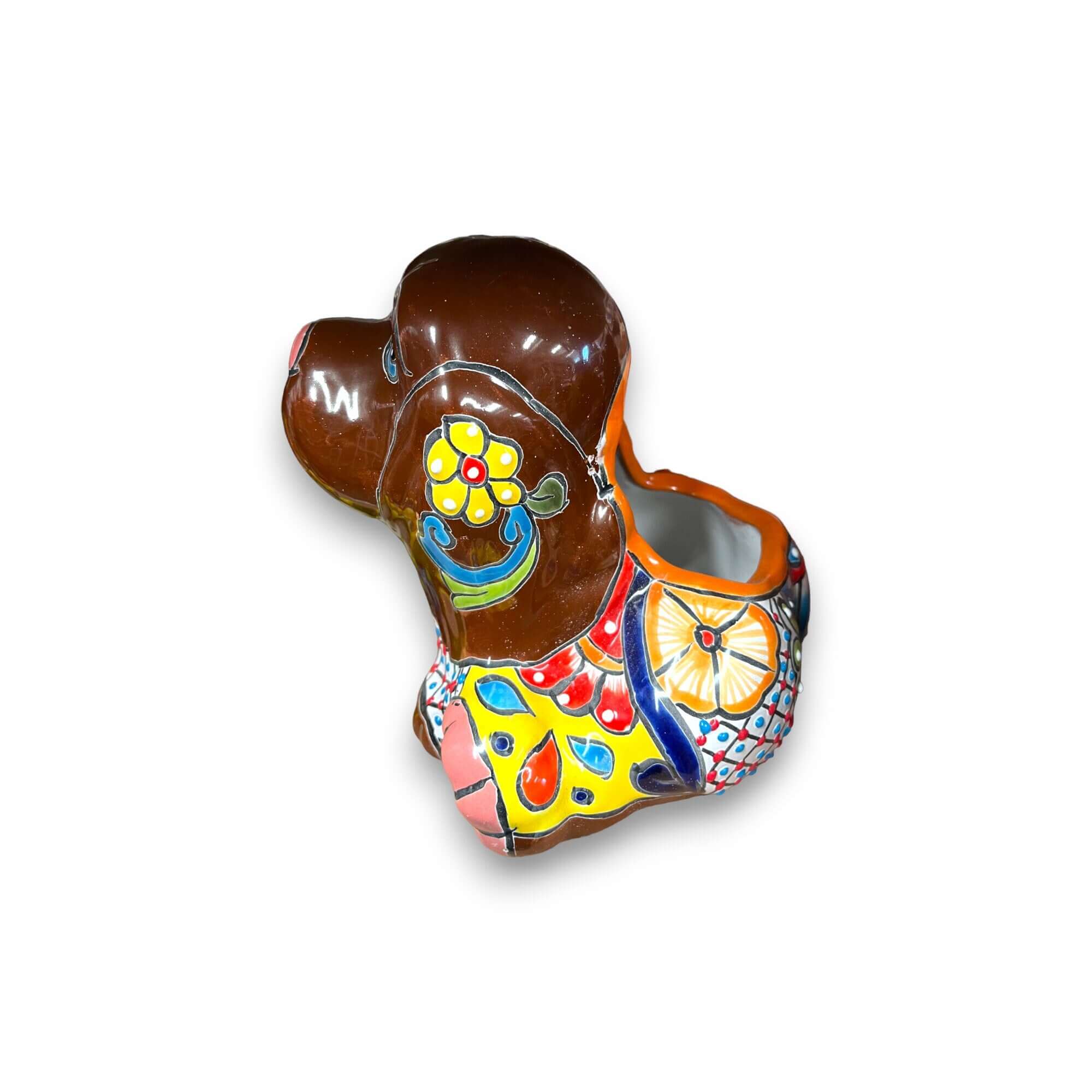 Colorful Talavera Dog Planter | Handmade Mexican Pot