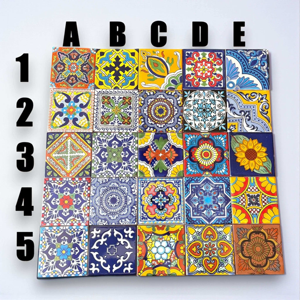 Handmade Talavera Tile Serving Tray | Mexican Wooden Tray