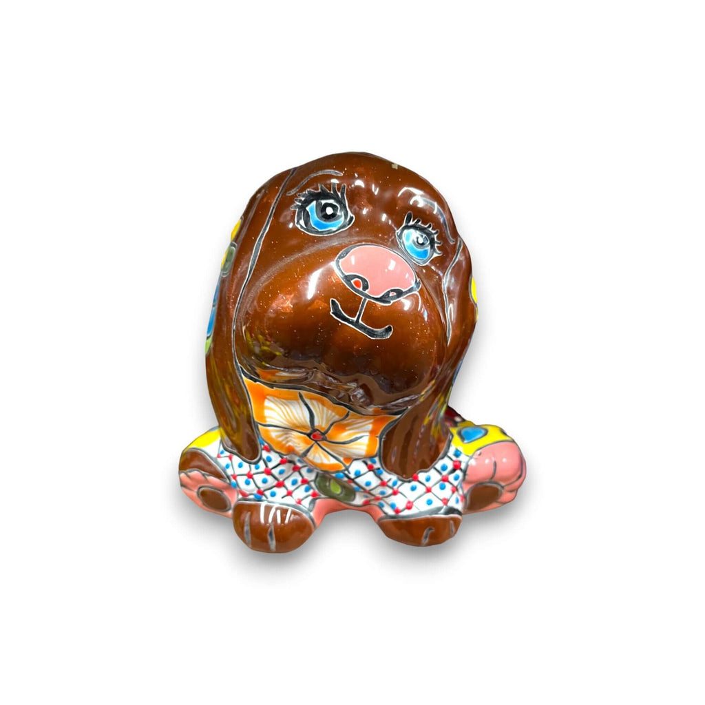 Colorful Talavera Dog Planter | Handmade Mexican Pot