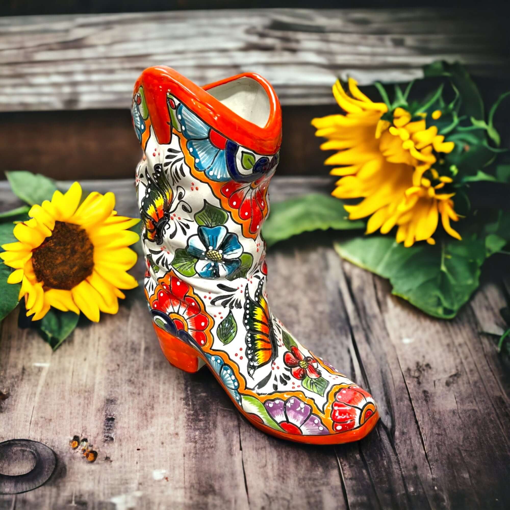 Colorful Boot Planter | Handmade Talavera Pot