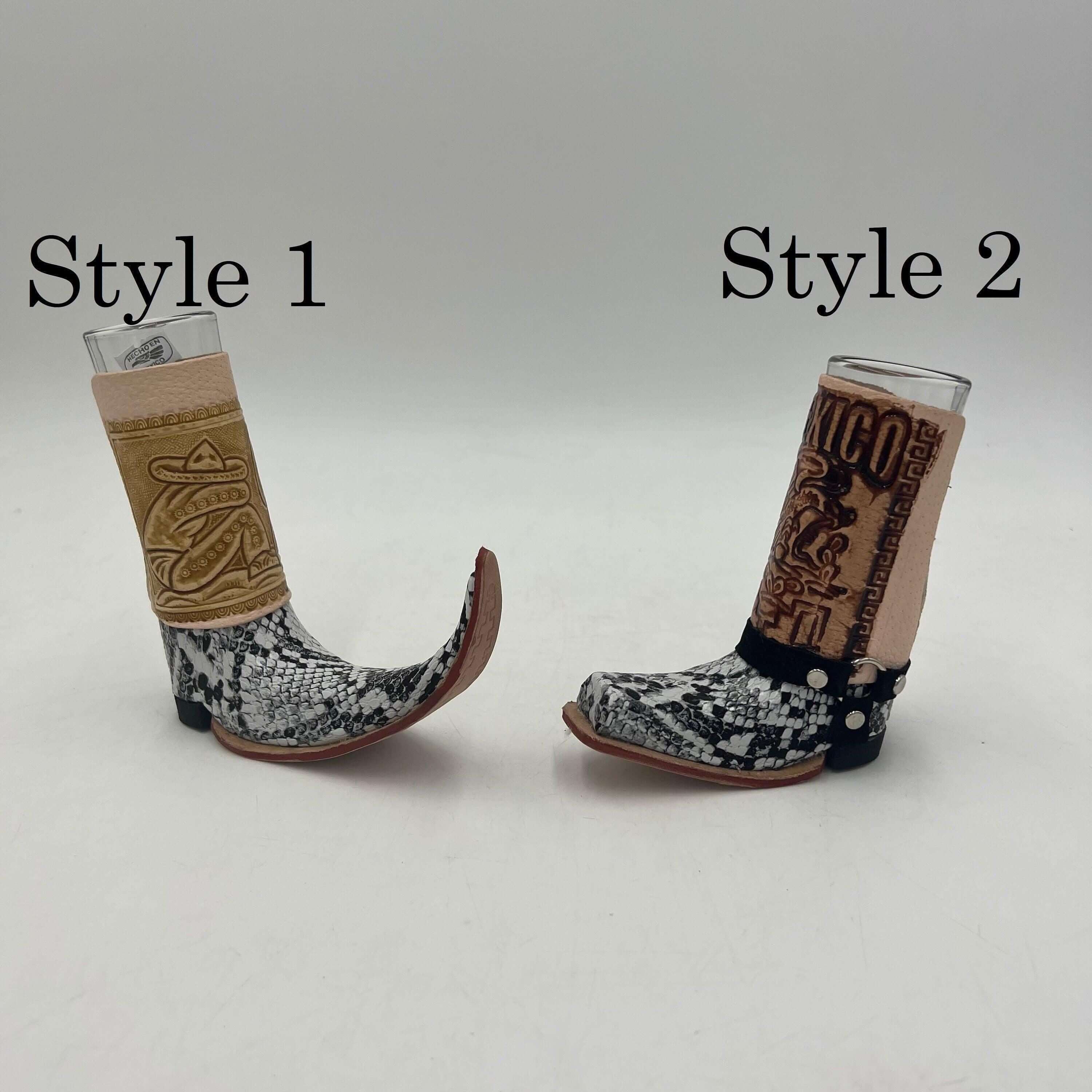 Cowboy Boot Shot Glass | Authentic Mexican Leather-Wrapped Glass