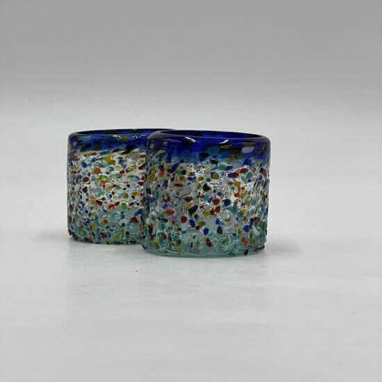 Hand-Blown Mexican Shot Glass | Confetti Triple Shot