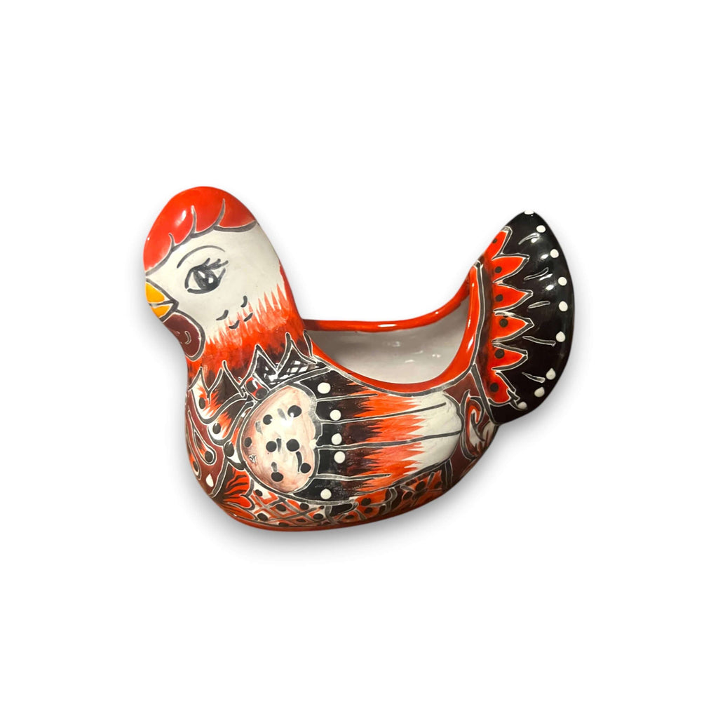 Colorful Talavera Chicken Planter | Hand-Painted Ceramic Decor