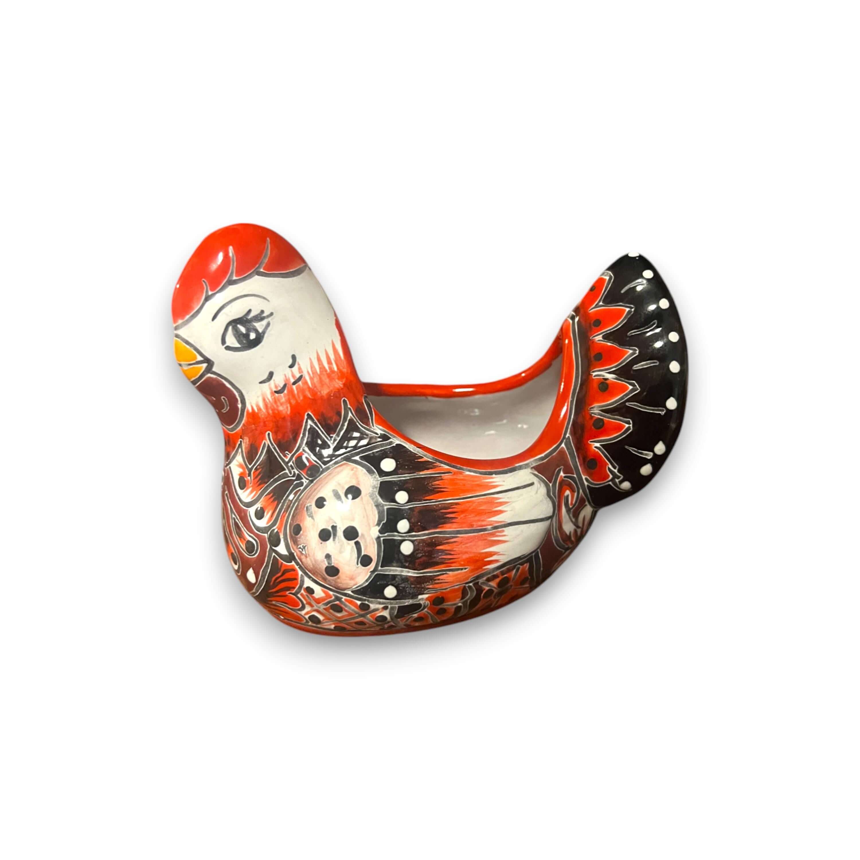 Colorful Talavera Chicken Planter | Hand-Painted Ceramic Decor