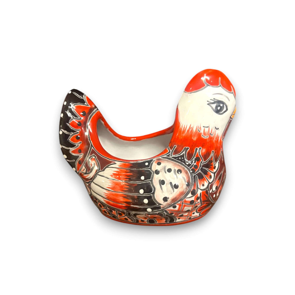 Colorful Talavera Chicken Planter | Hand-Painted Ceramic Decor