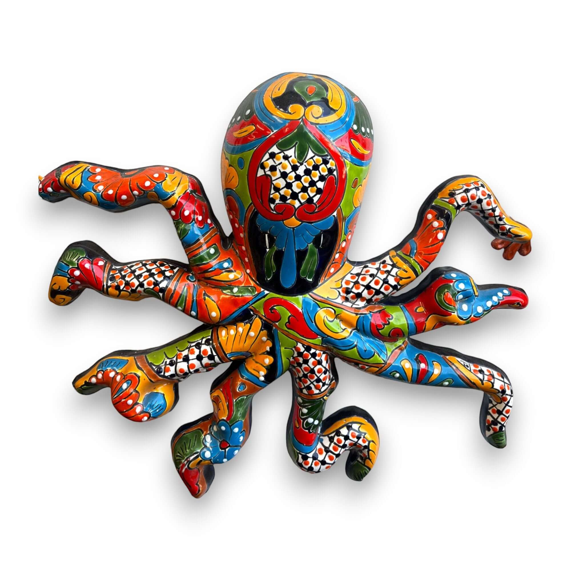 Mexican Handmade Octopus Wall Art | Hand-Painted Talavera