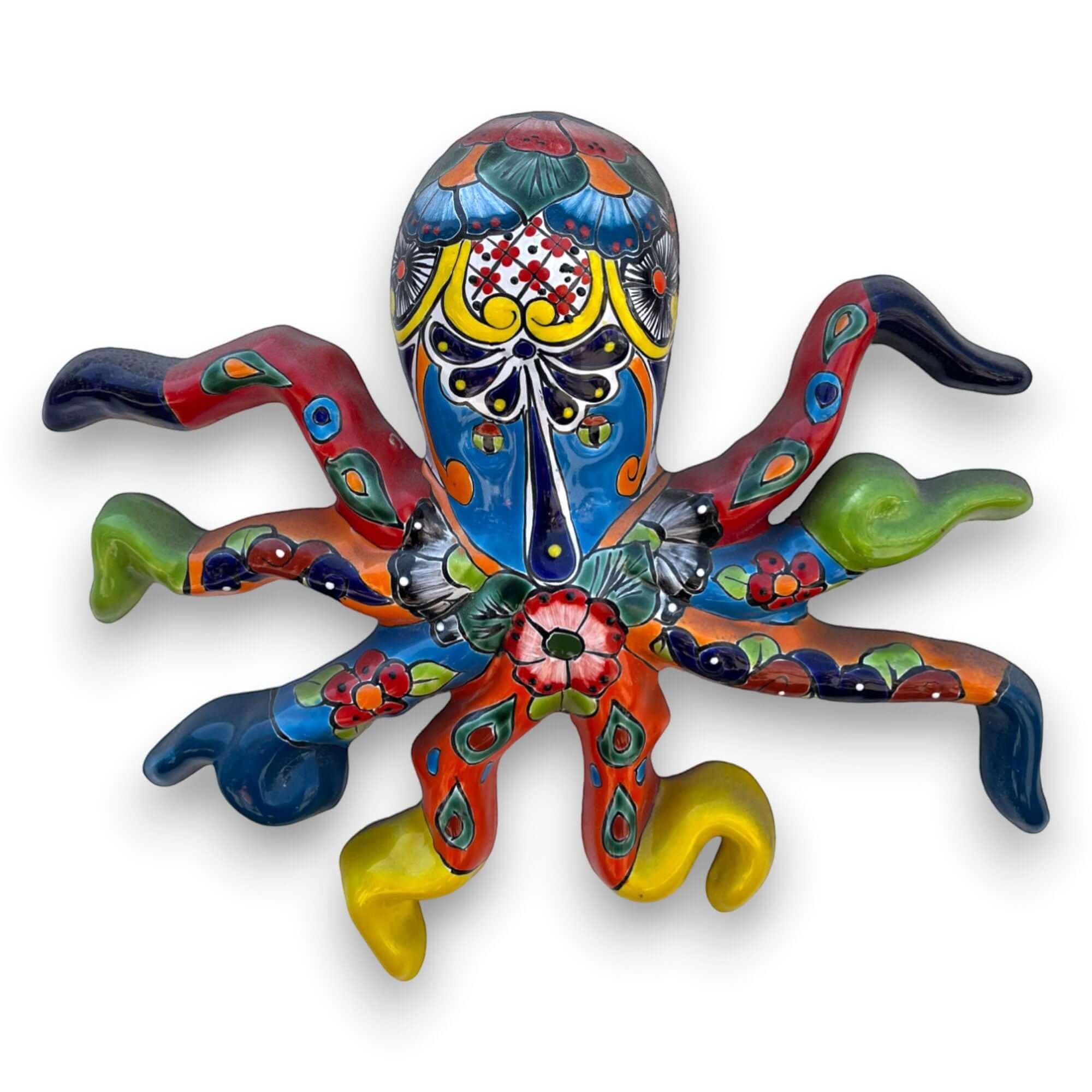 Mexican Handmade Octopus Wall Art | Hand-Painted Talavera