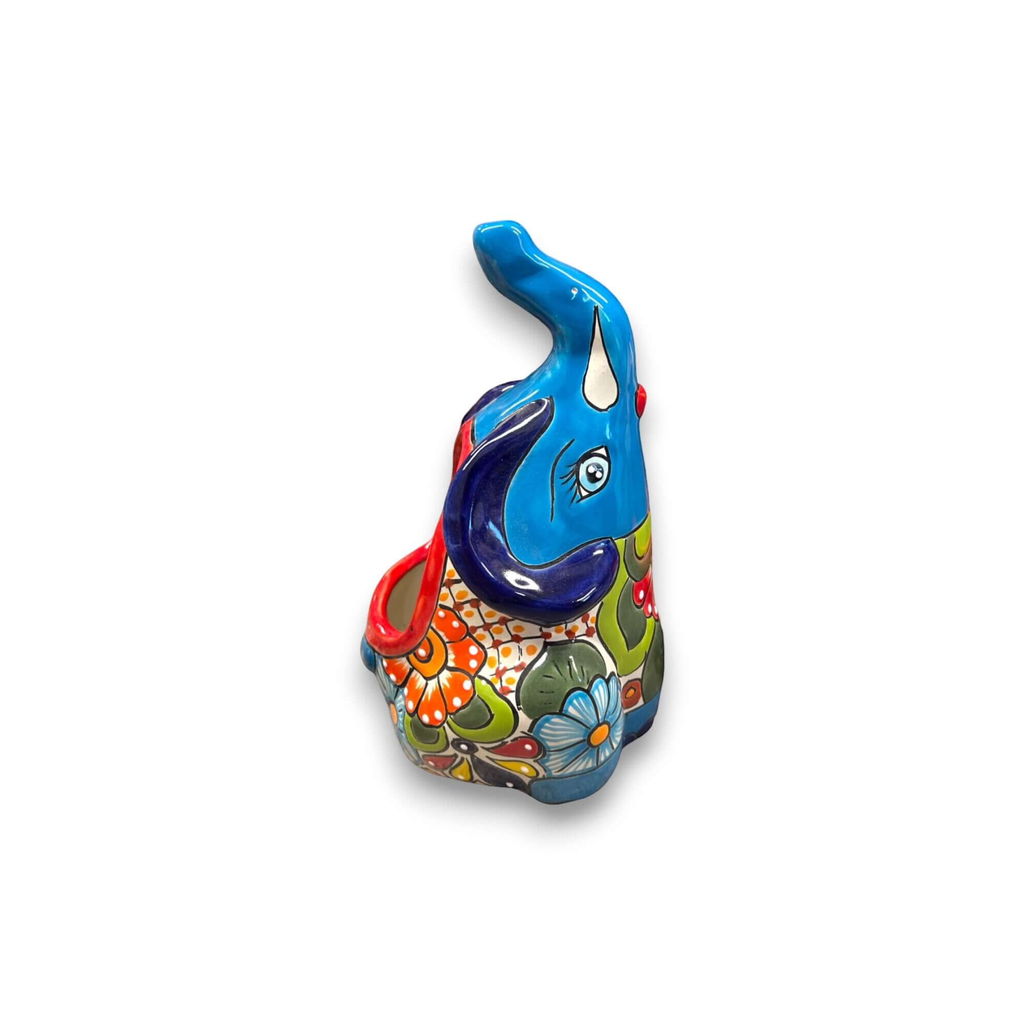 Medium Handmade Talavera Elephant Planter | Colorful Animal Art