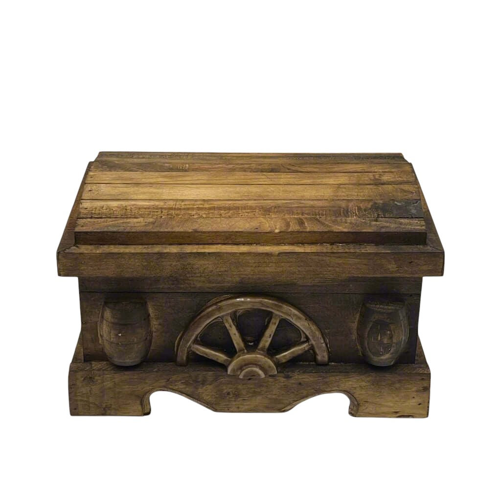Mexican Shot Glass & Decanter Set | Rustic Wooden Chest