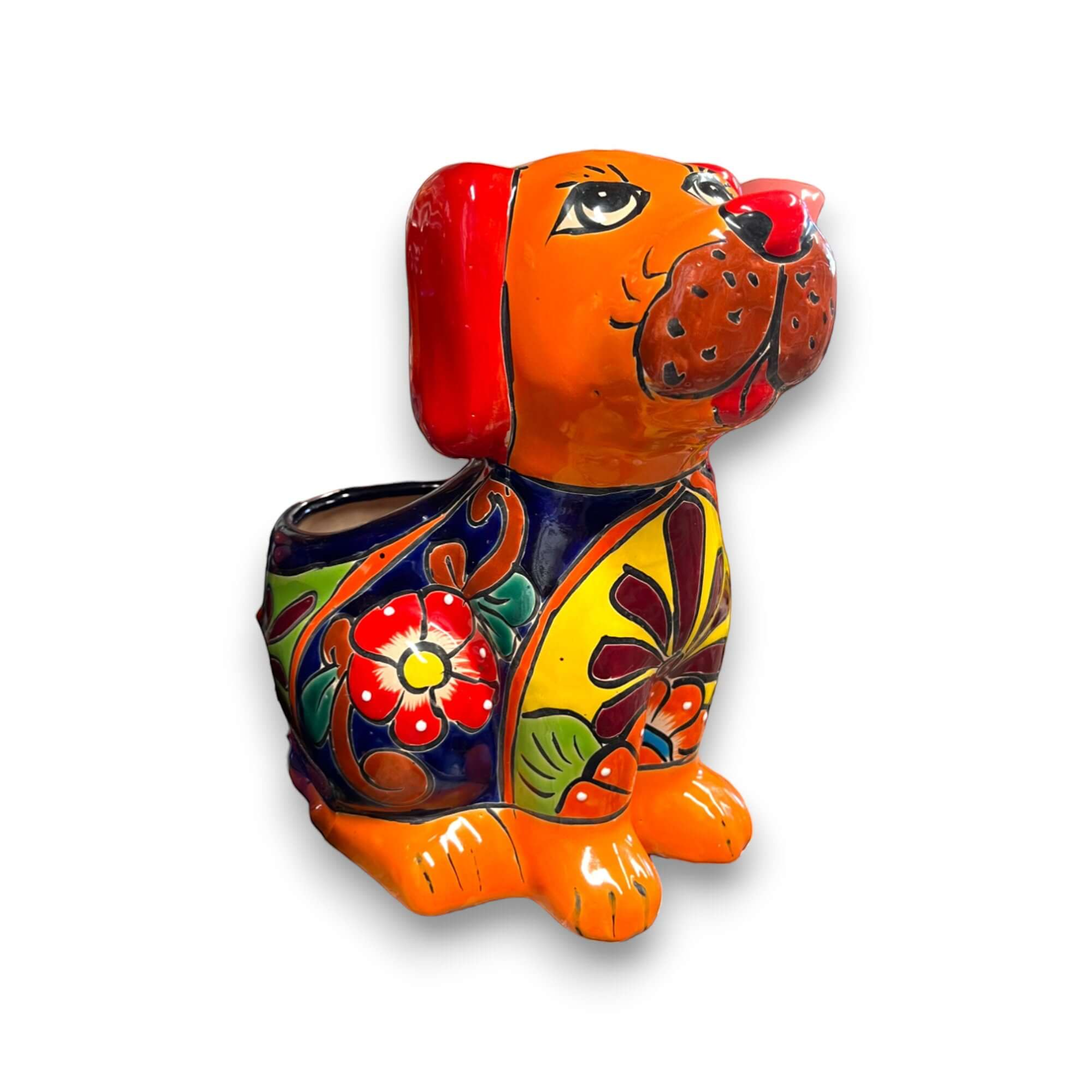 Mexican Handmade Dog Planter | Talavera Dog Planter