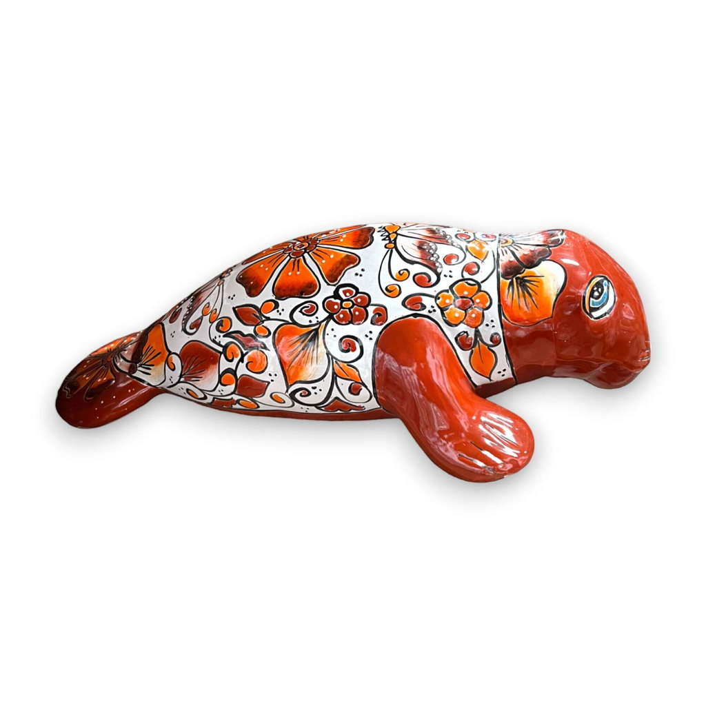 Mexican Handmade Seal Statue | Colorful Talavera Seal