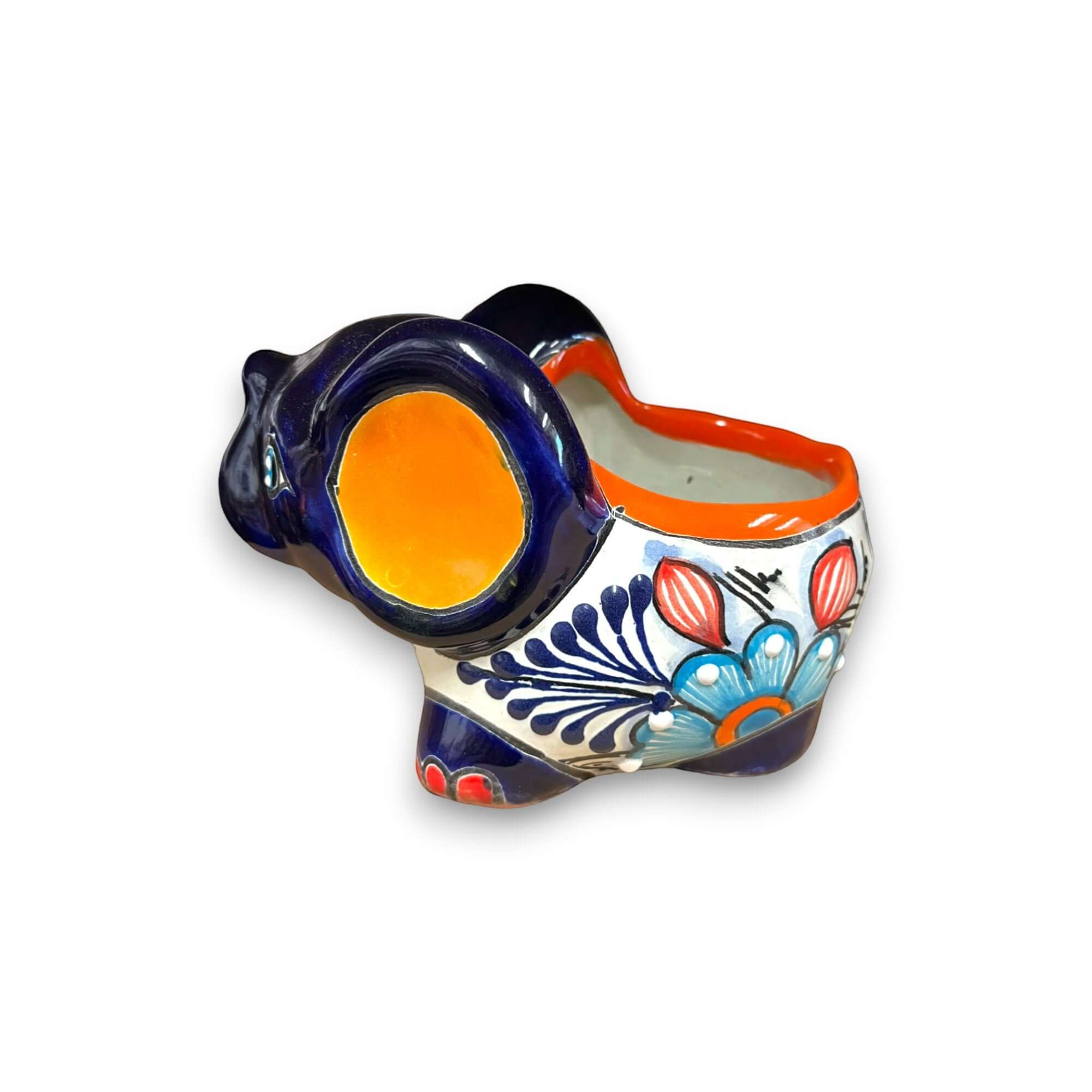Small Hand-Painted Talavera Elephant Flower Pot | Talavera Planter