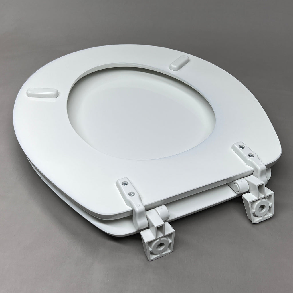 BENEKE Round Toilet Seat Enameled Molded Wood White XM30TM 000 (New)