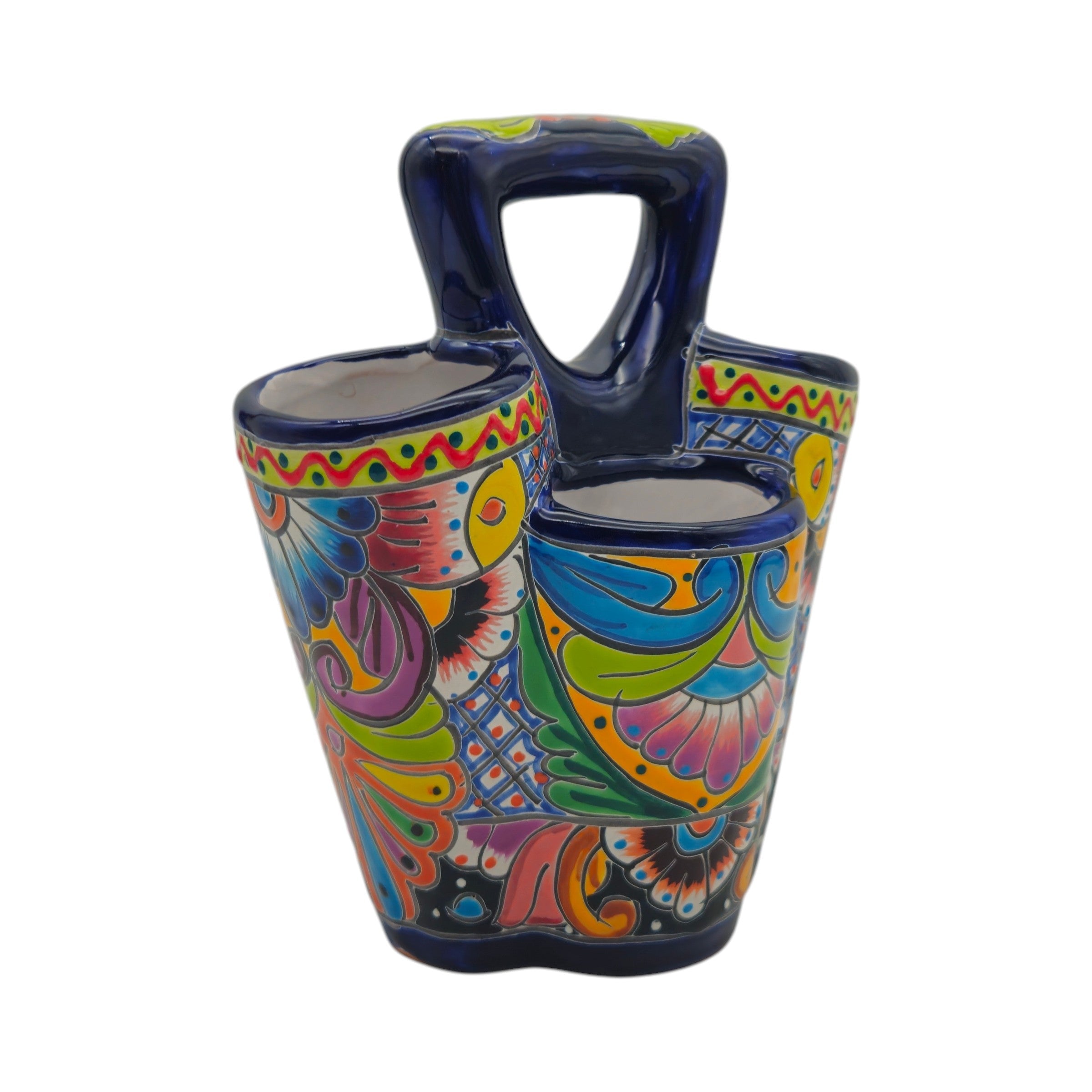 Talavera Utensil Holder | Hand-Painted Mexican Kitchen Organizer