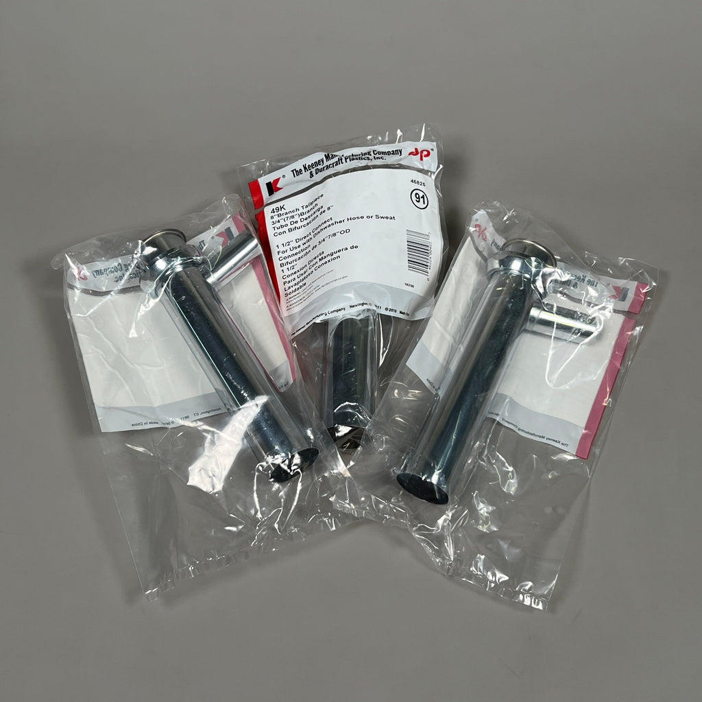 KEENEY 3-PACK of Brass Direct Connect 1-1/2 in. Branch Tailpiece 7/8 in. OD Outlet (New)