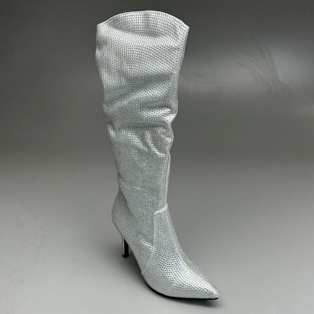 MIA Mackynzie Silver Stone Tall Heeled Boots Sz 9M Q100302