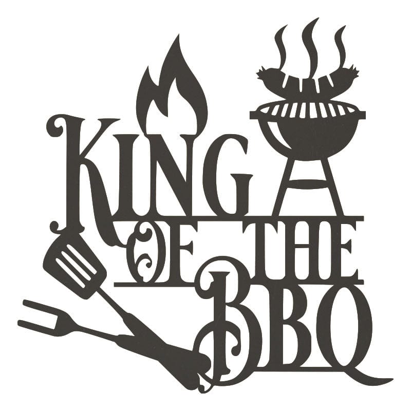 King of the BBQ Sign - Metal BBQ Wall Art | Outdoor Grilling Decor Gift