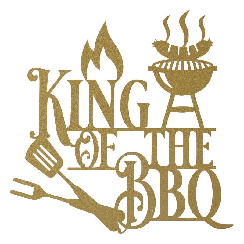 King of the BBQ Sign - Metal BBQ Wall Art | Outdoor Grilling Decor Gift