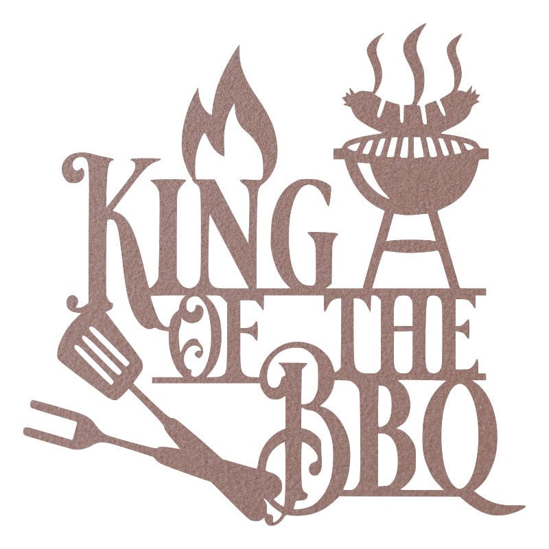King of the BBQ Sign - Metal BBQ Wall Art | Outdoor Grilling Decor Gift