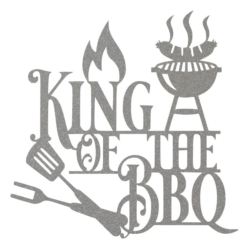 King of the BBQ Sign - Metal BBQ Wall Art | Outdoor Grilling Decor Gift
