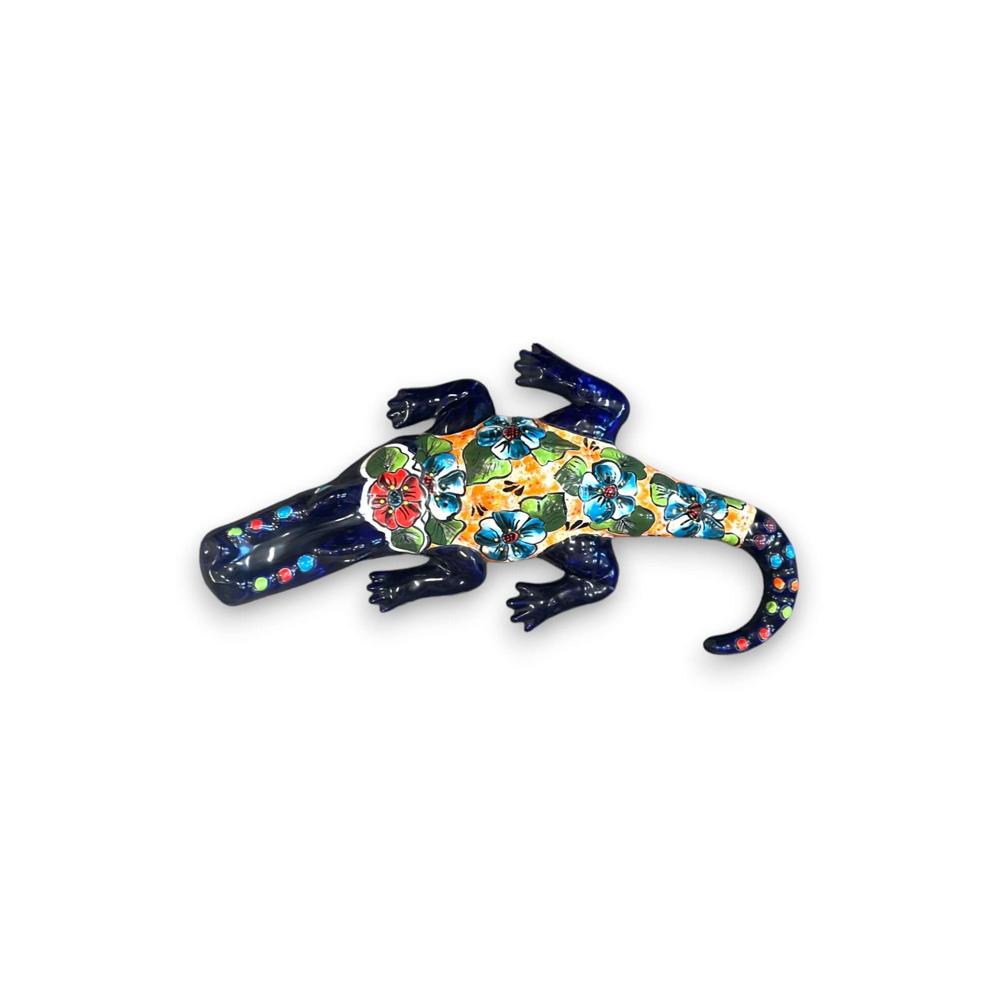 Large Talavera Alligator | Mexican Handmade Ceramic Reptile Art