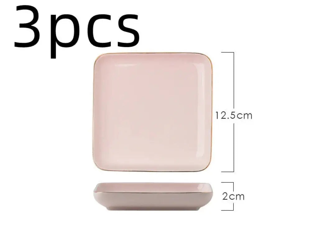 Luxury Pink and Gold Script Ceramic Couple Dinnerware Set