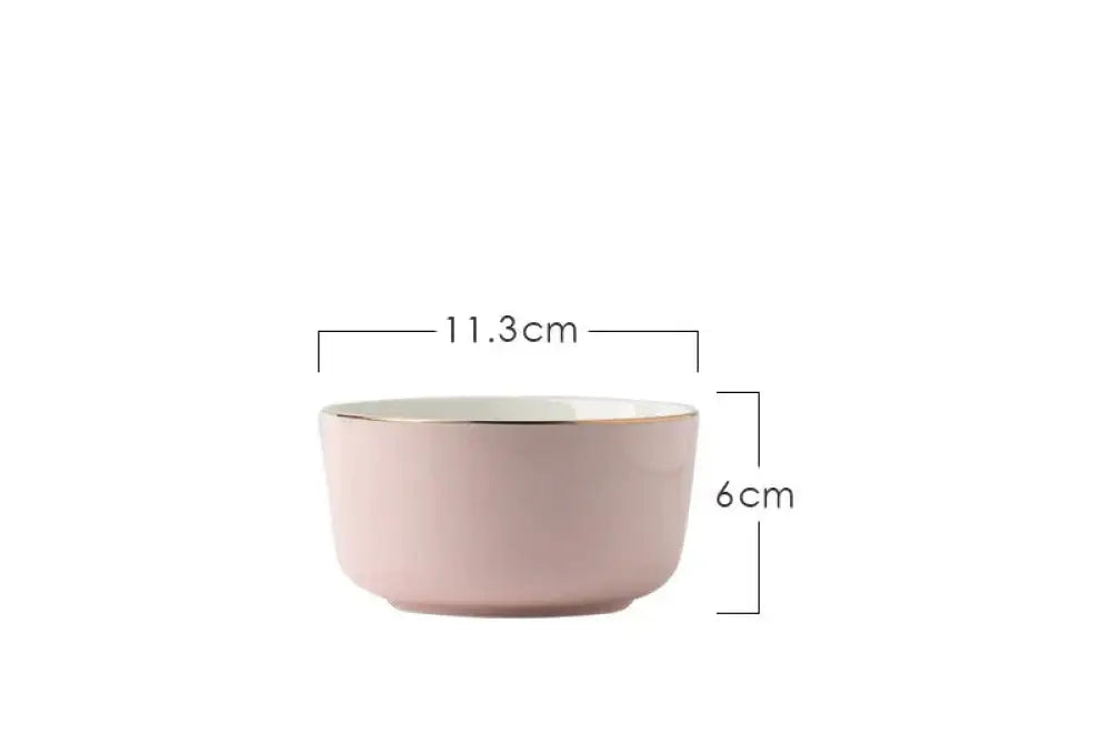 Luxury Pink and Gold Script Ceramic Couple Dinnerware Set