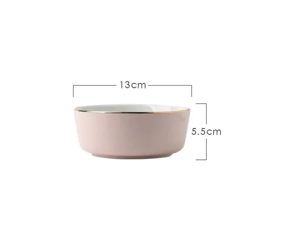 Luxury Pink and Gold Script Ceramic Couple Dinnerware Set