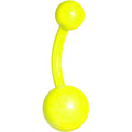 14G 3/8 Yellow Glow In The Dark Effect Belly Ring