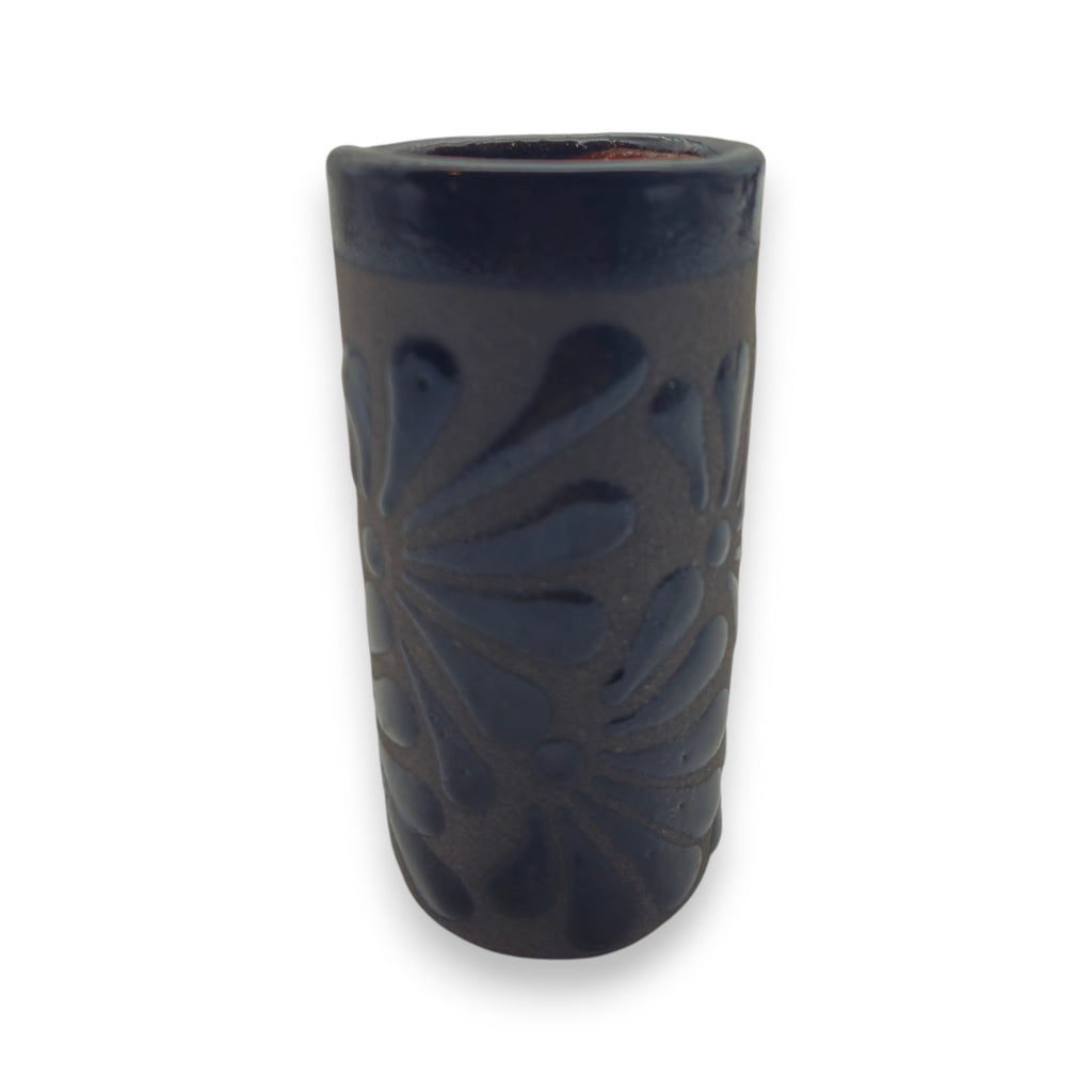 Matte Black Talavera Shot Glass | Mexican Ceramic Barware